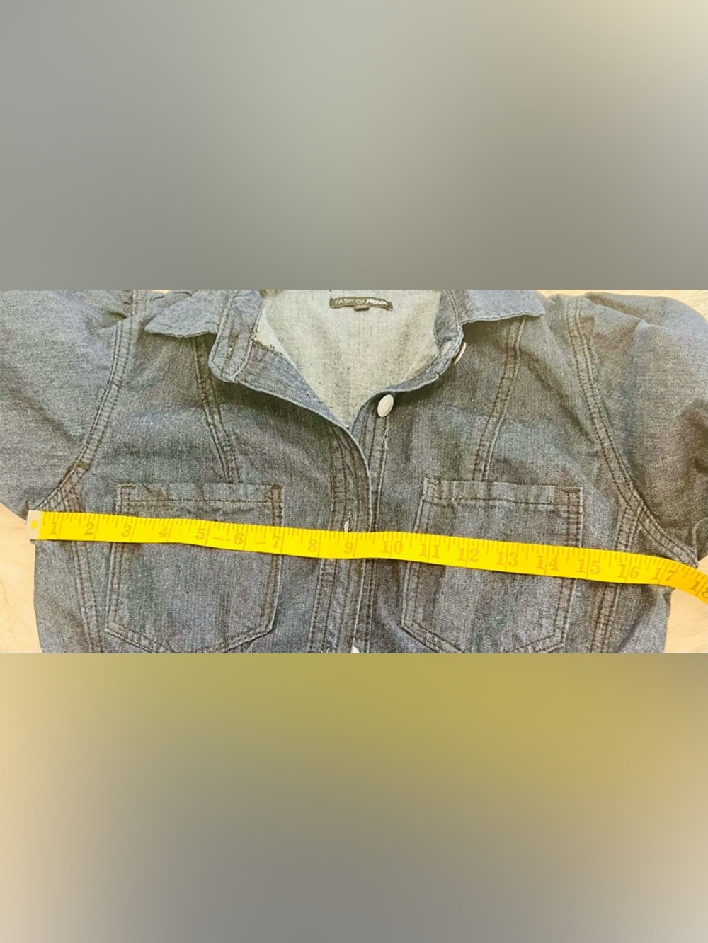 Fashion Nova Denim Button Front Mini Shirt Dress | Long Sleeve Collare - Picture 5 of 7